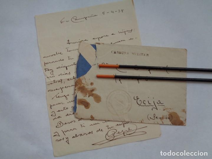 Militaria: GUERRA CIVIL : CARTA DESDE EL FRENTE ( ESTAFETA 73 , CORDOBA ) A ECIJA ALFEREZ RGTO. CADIZ . 1938