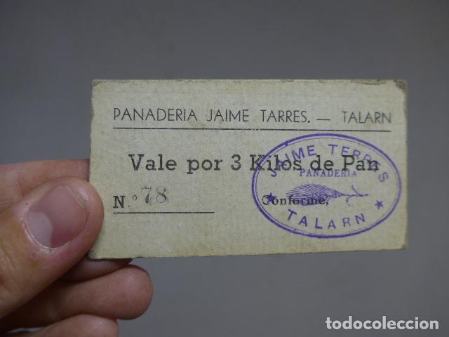 Military Antiques: Antiguo vale 3 kg pan de guerra civil. Panaderia jaime Tarres de Talarn, Tremp, Lleida.