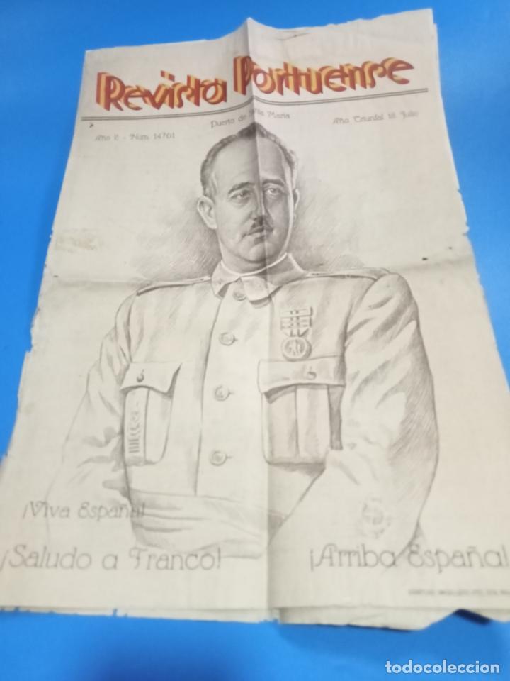 Militaria: REVISTA PORTUENSE. A&Ntilde;O L. N&ordm; 14761. PUERTO SANTA MAR&Iacute;A. VER INTERIOR. GUERRA CIVIL, FRANCO.
