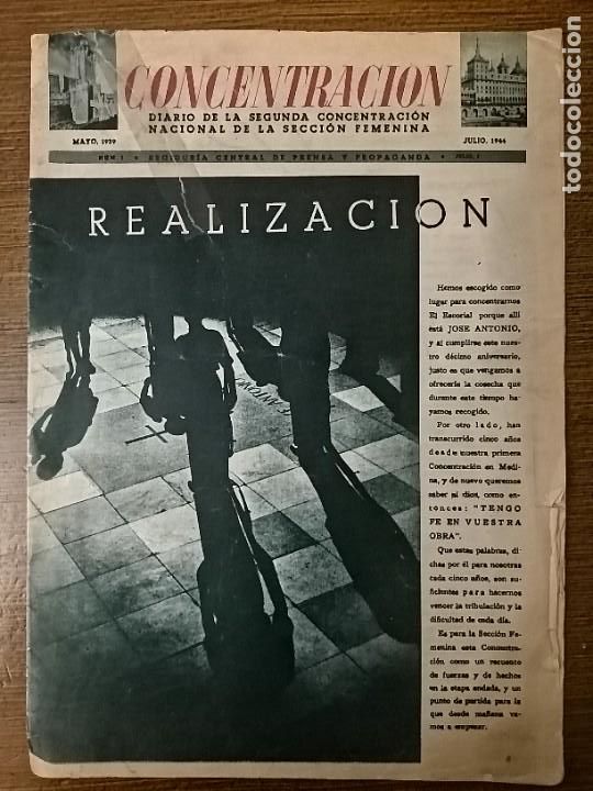 Militaria: DIARIO, CONCENTRACION, N&deg; 1, SECCION FEMENINA, VER FOTOS