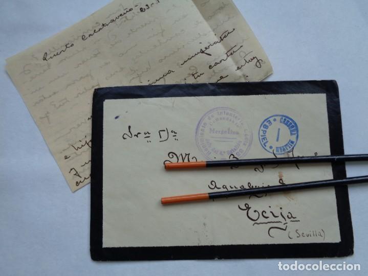 Militaria: GUERRA CIVIL : CARTA DE PUERTO CALATRAVE&Ntilde;O , ESPIEL ( CORDOBA ) A ECIJA ALFEREZ RGTO. CADIZ . 1938