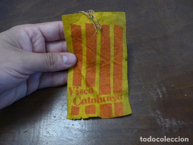 Militaria: Antiguo banderin catalanista de fieltro, original. Visca Catalunya. Guerra civil ?