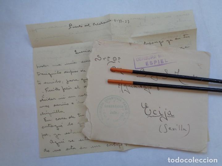 Militaria: GUERRA CIVIL : CARTA DE PUERTO CALATRAVE&Ntilde;O , ESPIEL ( CORDOBA ) A ECIJA ALFEREZ RGTO. CADIZ . 1937