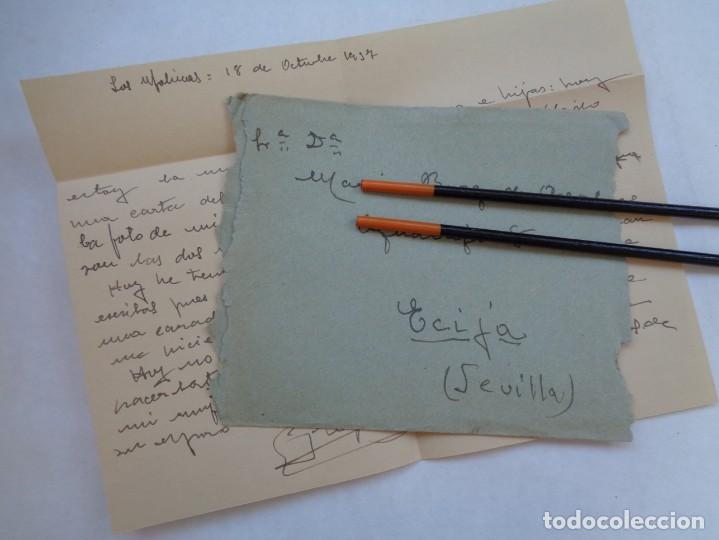 Militaria: GUERRA CIVIL : CARTA DE PUERTO CALATRAVE&Ntilde;O , ESPIEL ( CORDOBA ) A ECIJA ALFEREZ RGTO. CADIZ . 1937