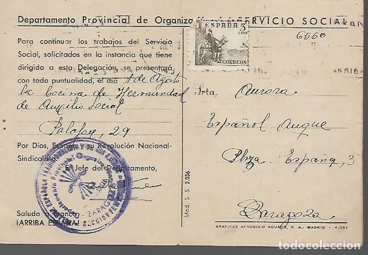 Militaria: ZARAGOZA- CARNET, SERVICIO SOCIAL DE LA MUJER-VER FOTO