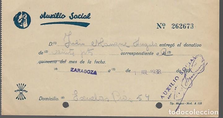 Military Antiques: ZARAGOZA-AUXILIO SOCIAL- 1938-VER FOTO