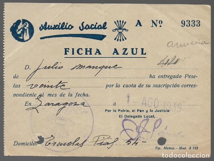 Military Antiques: ZARAGOZA-AUXILIO SOCIAL- 1938-VER FOTO