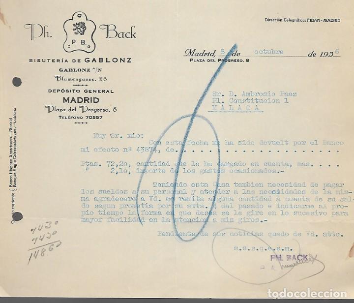 Militaria: MADRID.- PH. P.B. BACK.- BISUTERIA DE GABLONZ, OCTUBRE 1936,- VER FOTO