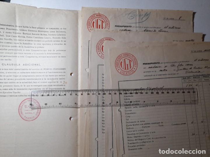 Militaria: Lote documentos de cooperativa de pompas f&uacute;nebres de Valencia UGT guerra civil