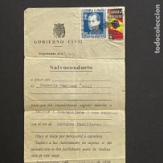 Militaria: PANFLETO - PASQUIN - GOBIERNO CIVIL - SALVOCONDUCTO - GUERRA CIVIL (1939). Lote 344931228