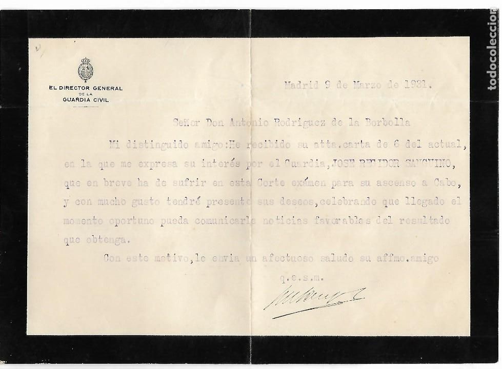 Militaria: MADRID. EL DIRECTOR GENERAL GUARDIA CIVIL.A ANTONIO RODRIGUEZ DE LA BORBOLLA, A&Ntilde;O 1931, VER FOTO