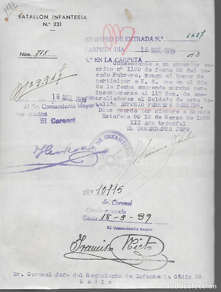 Militaria: ESTAFETA 90 - BATALLON INFANTERIA N&ordm; 231,--MARZO DE 1939- VER FOTO