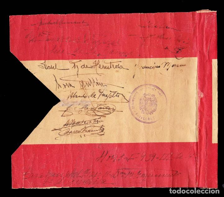 Military Antiques: * RAR&Iacute;SIMA BANDERA 1939 DEL REG. DE INFANTER&Iacute;A AM&Eacute;RICA, BAT. N&ordm; 23. FIRMADA POR SUS INTEGRANTES *