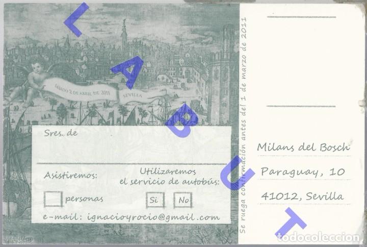 Military Antiques: MILANS DEL BOSCH INVITACION BODA POSTAL SEVILLA F81