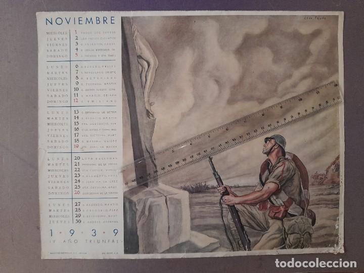 Military Antiques: Hoja de calendario ilustrado 1939 IV a&ntilde;o triunfal Ilustraci&oacute;n de Carlos Saenz de Tejada noviembre