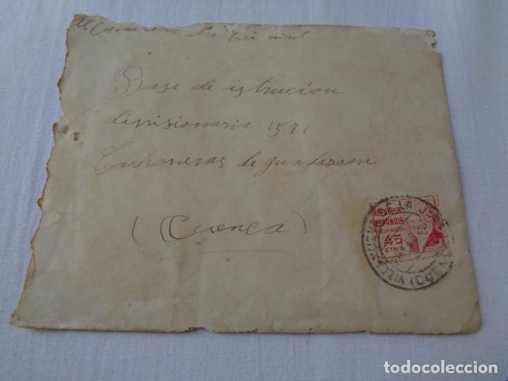 Military Antiques: SOBRE Y CARTA -GUERRA CIVIL DE VILLANUEVA DE LA JARA (CUENCA) A BASE INSTRUCCION DIVISIONARIA 1938