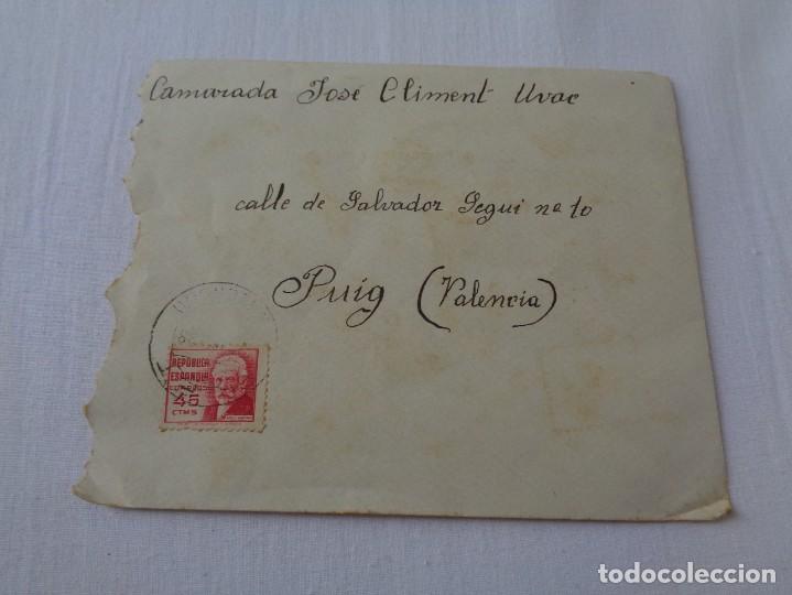 Military Antiques: SOBRE Y CARTA - GUERRA CIVIL DE GILET A EL PUIG (VALENCIA) - 5 MAYO 1938