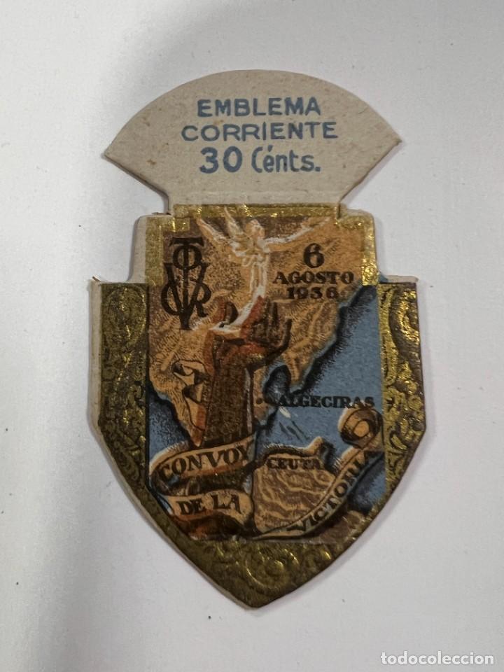 Militaria: EMBLEMA DE AUXILIO SOCIAL DE 30 CENTIMOS. SERIE E N&ordm; 3. EL GENIO DE FRANCO