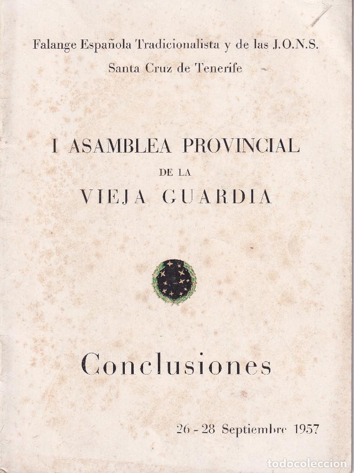 Militaria: FALANGE ESPA&Ntilde;OLA ASAMBLEA VIEJA GUARDIA CONCLUSIONES 1957