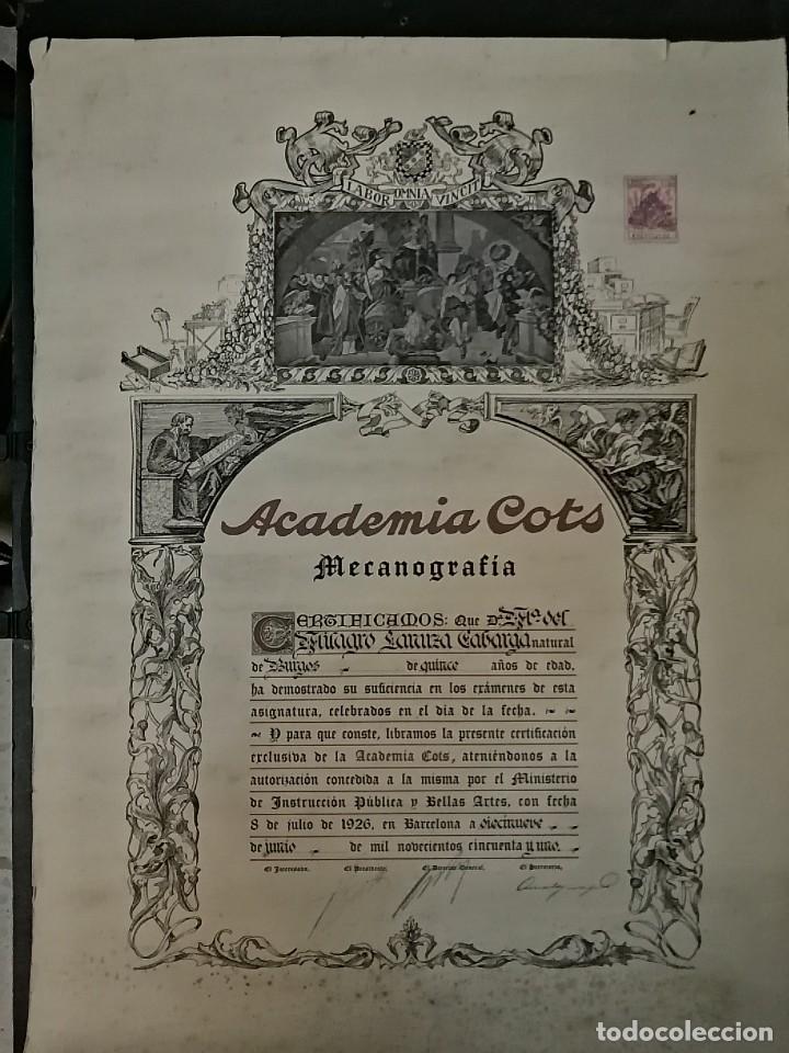 Militaria: BARCELONA,-MECANOGRAFIA- ACADEMIA COTS, MIDE: 65x49 VER FOTO
