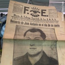 Militaria: DIARIO FALANGE ESPAÑOLA 19 MARZO 1937. Lote 355923565
