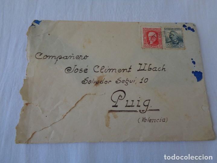 Militaria: SOBRE Y CARTA GUERRA CIVIL - 12 SEPTIEMBRE 1937 - VILLAGORDO AL PUIG (VALENCIA)