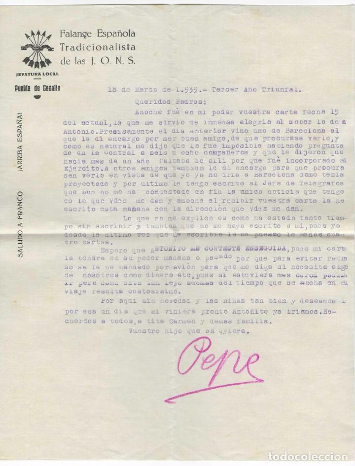 Militaria: PUEBLA DE CAZALLA-SEVILLA.- F.E. J.O.N.S. JEFATURA LOCAL- VER FOTO