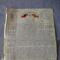 Militaria: FALANGE ESPAÑOLA TRADICIONALISTA PANAMA CARTA JUNIO 1939 SOBRE LA GUERRA EN ALCALA DE HENARES. Lote 360984205