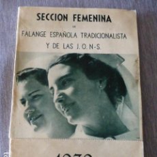 Militaria: CALENDARIO DE MESA SECCION FEMENINA FALANGE ESPAÑOLA TRADICIONALISTA 1939 IMAGENES GUERRA CIVIL. Lote 360996085