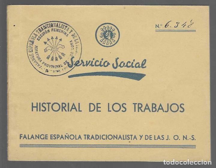Militaria: BARCELONA-CARNET- SERVICIO SOCIAL-A&Ntilde;O 1940-41. CON 1 SELLOS DE 2 PTAS, DE AUXILIO SOCIAL,VER FOTOS
