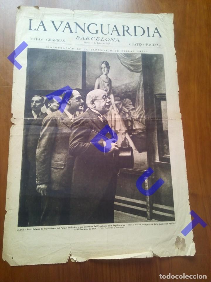 Military Antiques: LA VANGUARDIA 7 JULIO 1936 NOTAS GRAFICAS GUERRA CIVIL 4PG 49CM C16