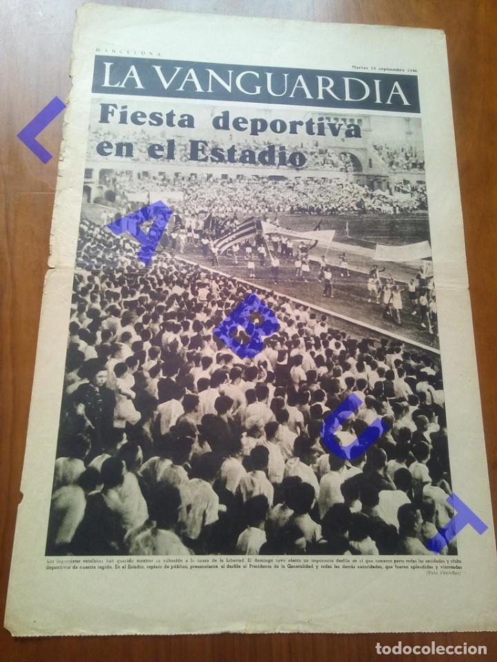Military Antiques: LA VANGUARDIA 15 SEPTIEMBRE 1936 NOTAS GRAFICAS 4PG 49CM C16