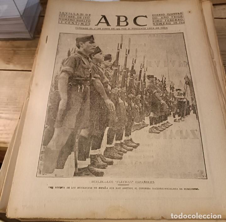 Militaria: ABC SEVILLA, 21 SEPTIEMBRE 1937, GUERRA CIVIL,FRENTE DE CORDOBA, FRENTE DE ASTURIAS, ETC..23 PAGINAS