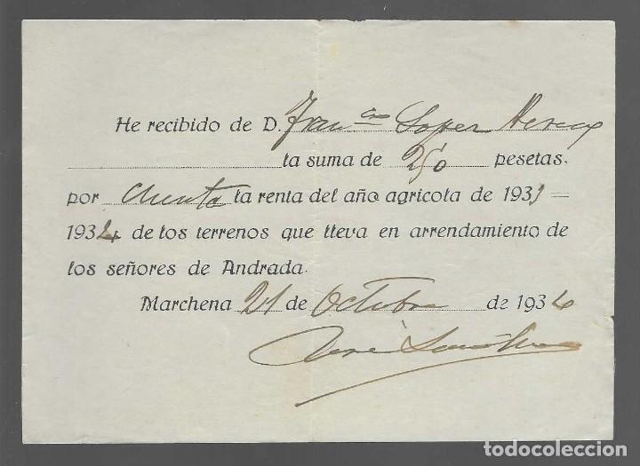 Military Antiques: MARCHENA,-RENTA AGRICOLA. SRES. DE ANDRADA-- OCTUBRE 1936- VER FOTOS