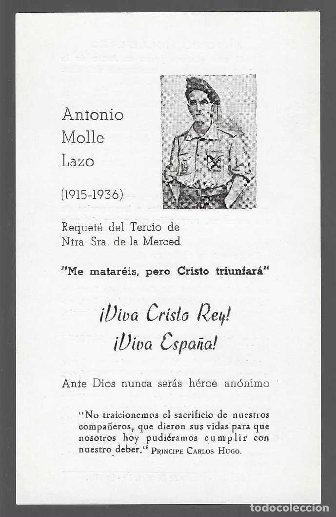 Militaria: SEVILLA- MUERTE DEL REQUETE.-ANTONIO MOLLE LAZO. TERCIO NTRA. SRA. DE LA MERCED-VER FOTOS