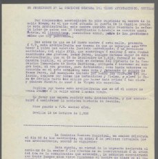 Militaria: SEVILLA,- PETICION CAMBIO DE NOMBRE CALLE RIEGO POR TOMAS PERE-OCTUBRE 1936,- VER FOTO