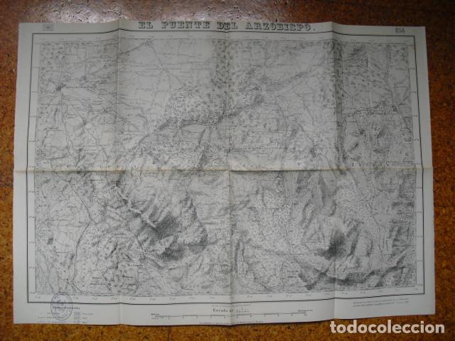 Military Antiques: MAPA DEL PUENTE DEL ARZOBISPO EJ. NACIONAL 1:50000 SELLO DEL CUARTEL GENERAL DEL GENERALISIMO