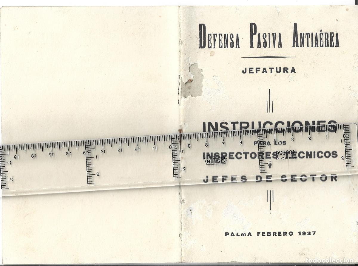 Military Antiques: DEFENSA PASIVA ANTIAEREA.- INSTRUCC INSPECT Y JEFES SECTOR.- PALMA FEBRERO 1937