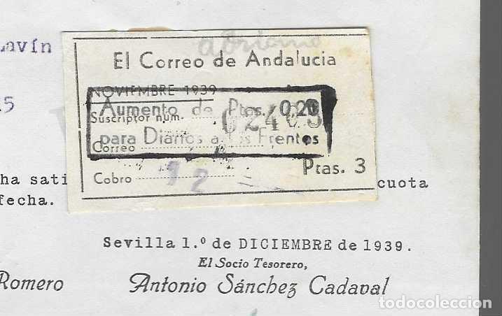 Military Antiques: SEVILLA,REAL CIRCULO LABRADORES. SUSCRIPCION-CORREO ANDALUCIA- AUMENTO 0,20 PTAS.ALOS FRENTES-