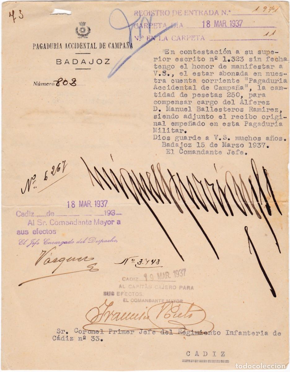 Militaria: DOCUMENTO MILITAR - 1937 - VER FOTOS