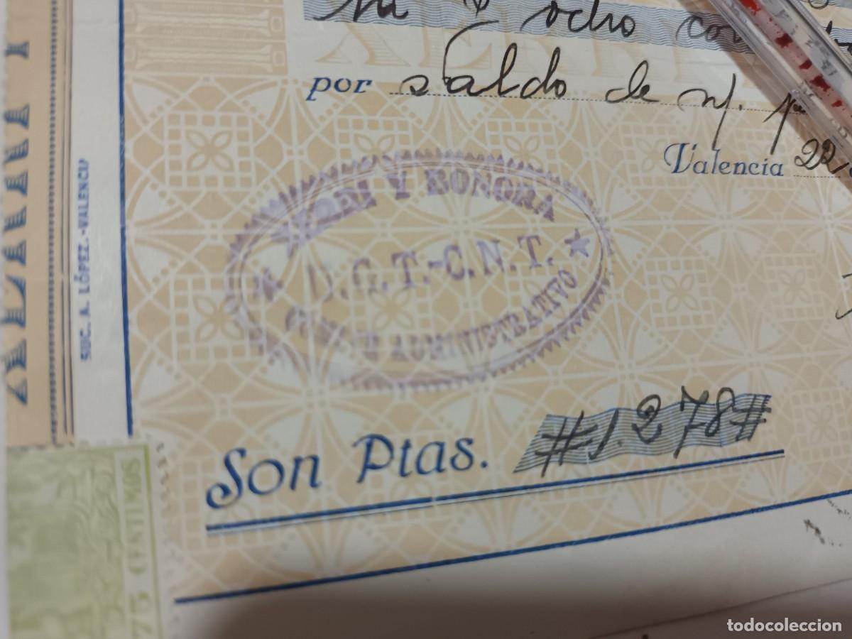 Militaria: Factura de la guerra civil empresa intervenida en Valencia UGT-CNT Xerri y Bonora 1936