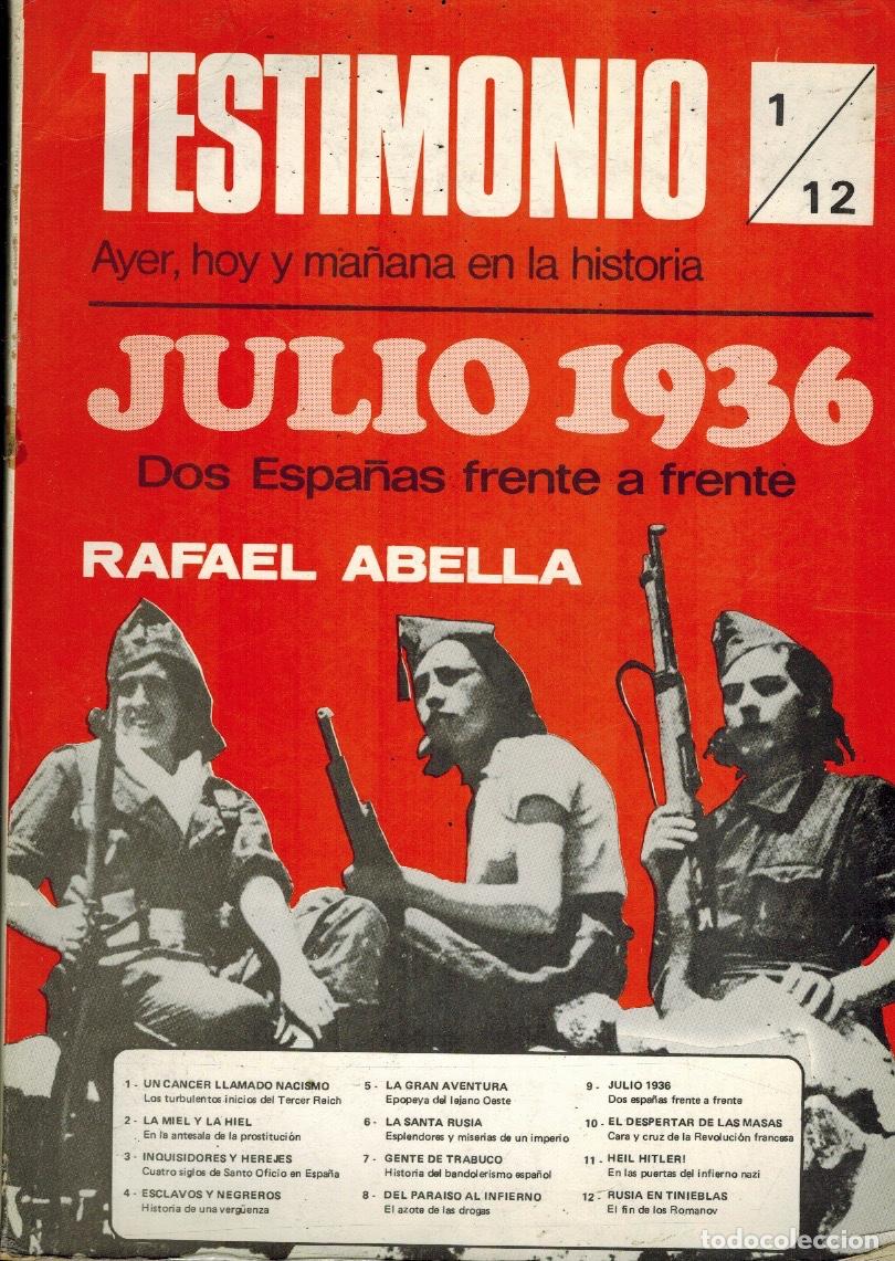 Militaria: TESTIMONIO, JULIO 1936