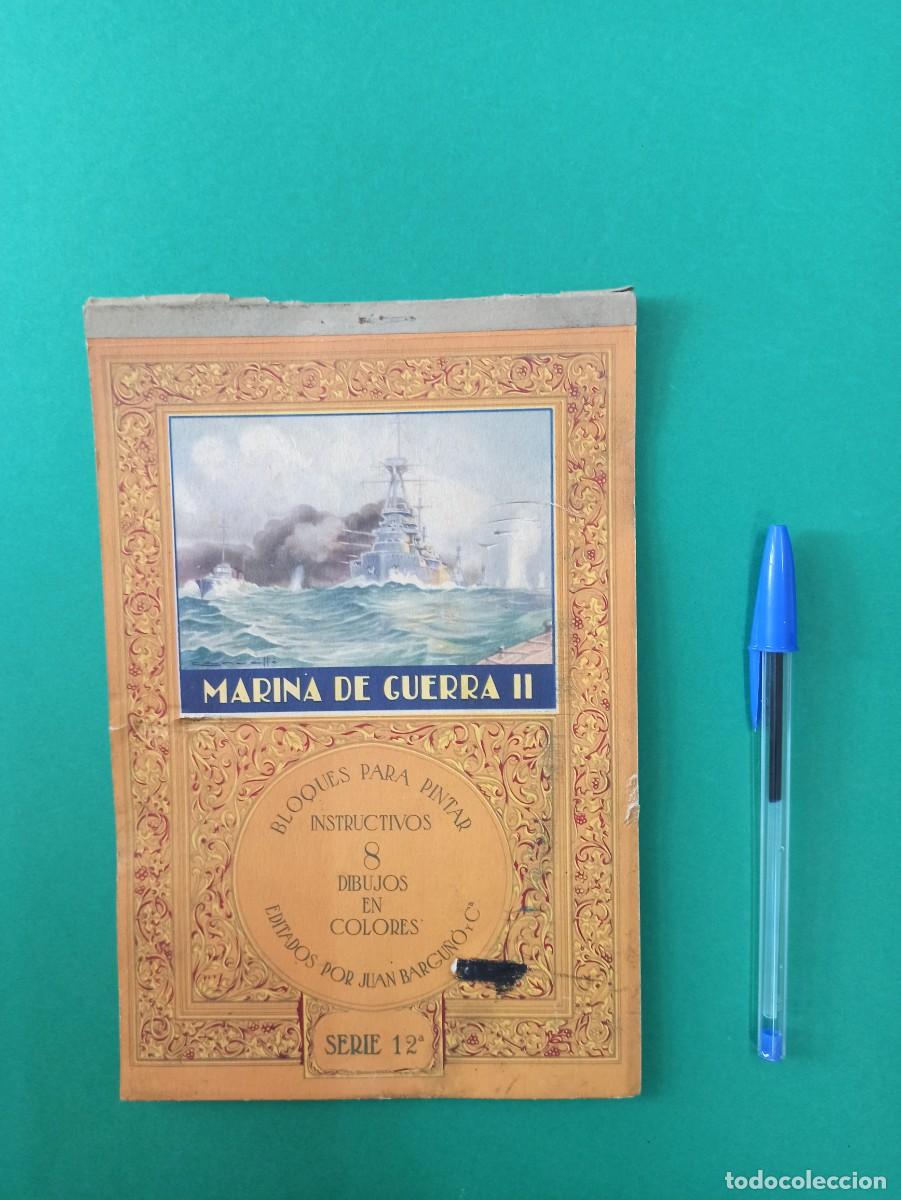 Militaria: Antiguo Bloc cuaderno de barcos para pintar de Marina de guerra II. Falta 1 p&aacute;gina. barcos.