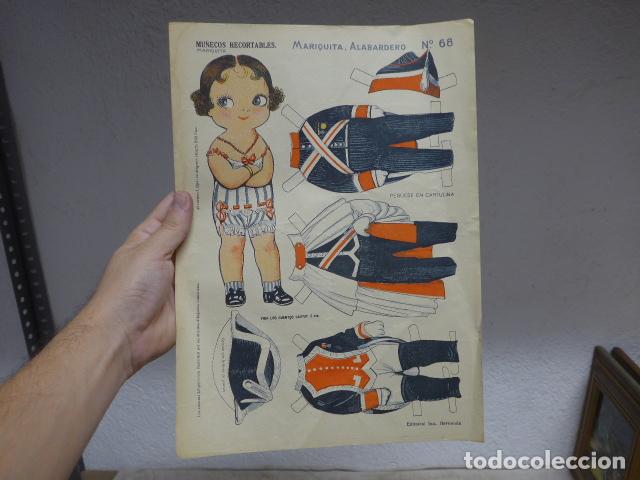 Militaria: Antiguo recortable de Mariquita alabardero. Original de principios siglo XX.