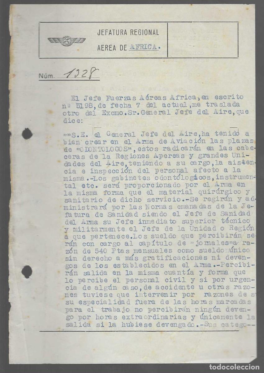 Militaria: NADOR- JEFE FUERZAS AEREAS EN AFRICA,- ANEXOS Y NORMAS... A&Ntilde;O 1938, JOSE SIMON LA FUENTE