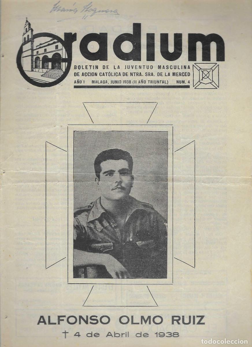 Militaria: MALAGA, -ORADIUM- BOLETIN.- J.A.C. MASCULINA,A&Ntilde;O I, N&ordm; 4, A&Ntilde;O 1938, 8 PAG.COMPLETO- VER FOTOS