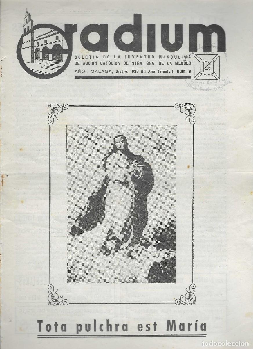 Militaria: MALAGA, -ORADIUM- BOLETIN.- J.A.C. MASCULINA,A&Ntilde;O I, N&ordm; 9, A&Ntilde;O 1938, 8 PAG.COMPLETO- VER FOTOS