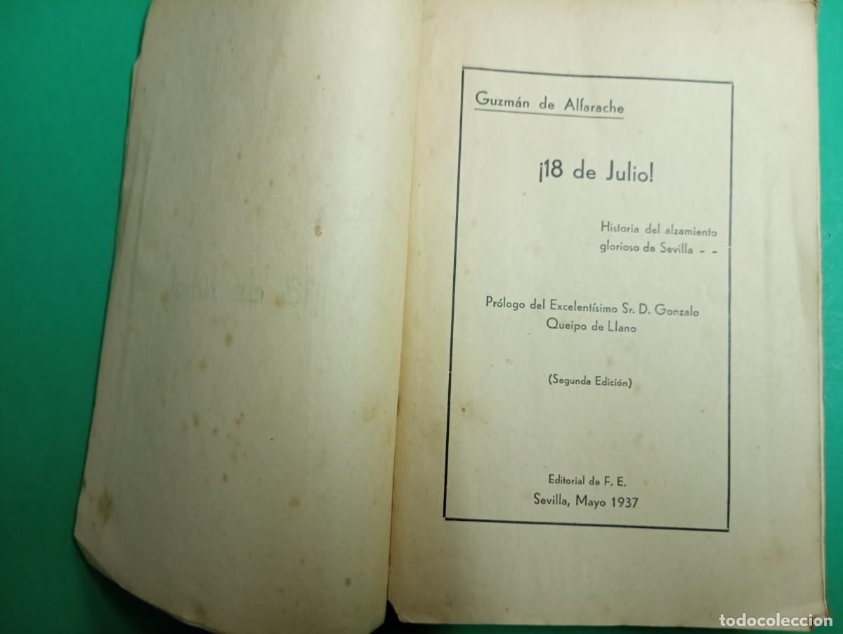 Military Antiques: Libro Guerra civil &iexcl;18 DE JULIO ! Historia del alzamiento glorioso de Sevilla. Guzm&aacute;n Alfarache 1937