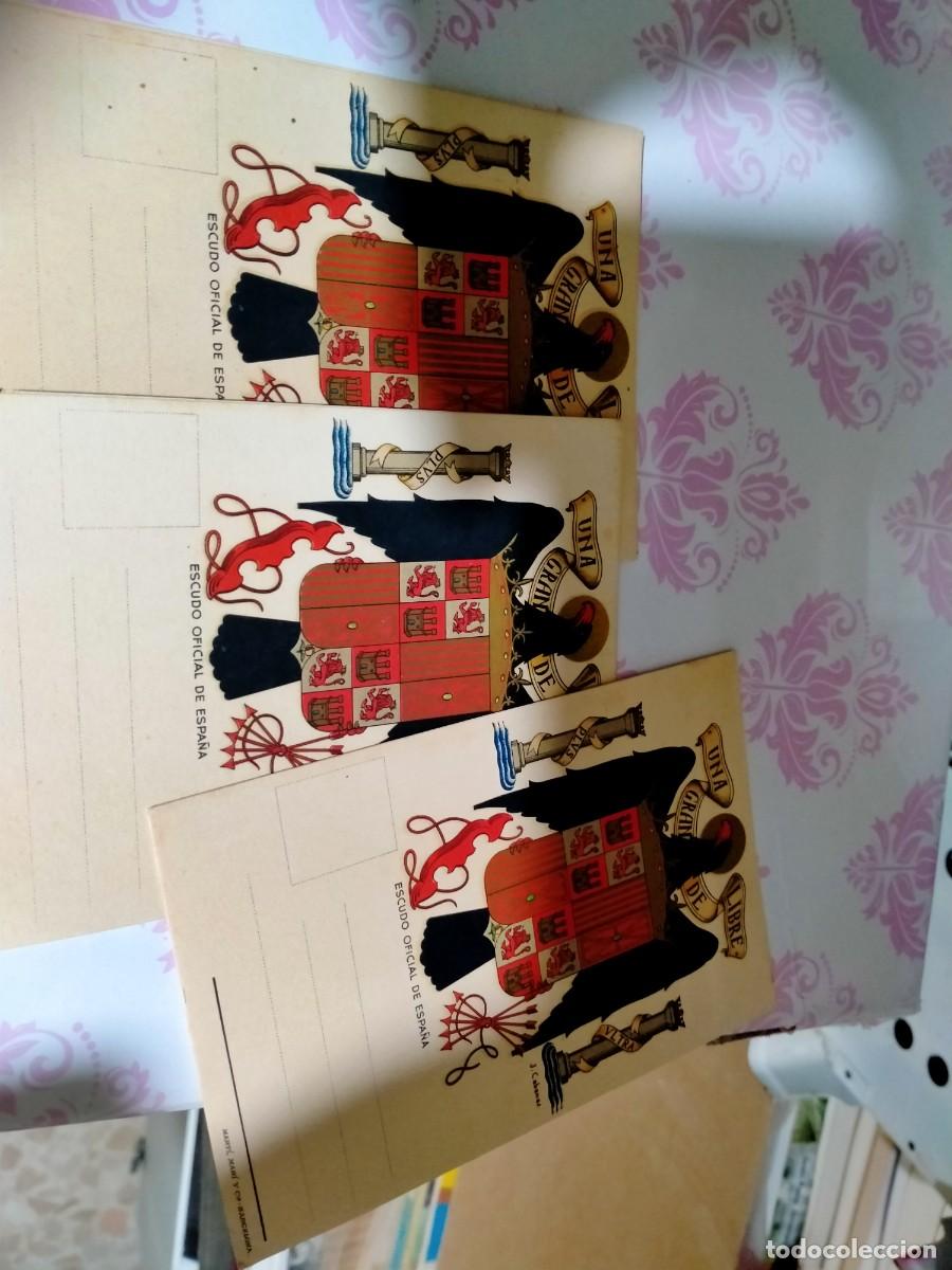 Militaria: postales escudo franquista impecables