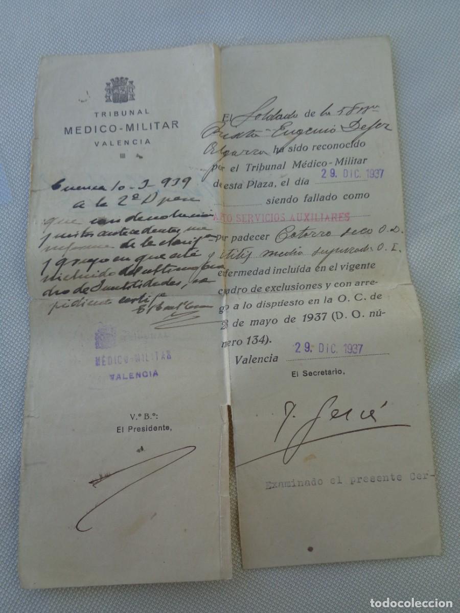 Militaria: BAJA DE SOLDADO POR ENFERMEDAD -VALENCIA 29 DICIEMBRE 1937